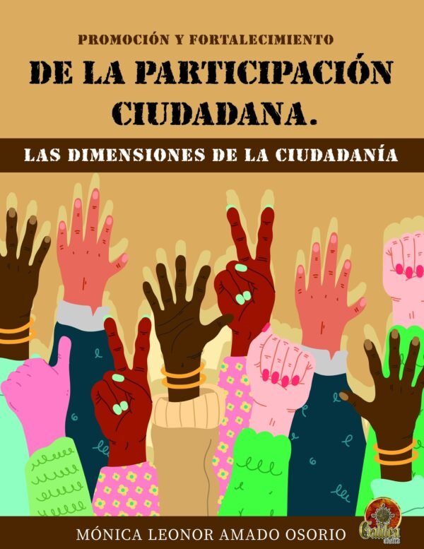 Portada del material educativo "Promoción y fortalecimiento de la participación ciudadana", una cartilla con enfoque en valores, liderazgo y tejido social.